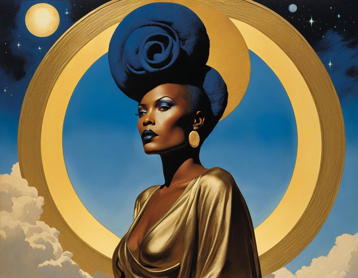 Ethereal Portrait in a Dreamy Celestial Setting