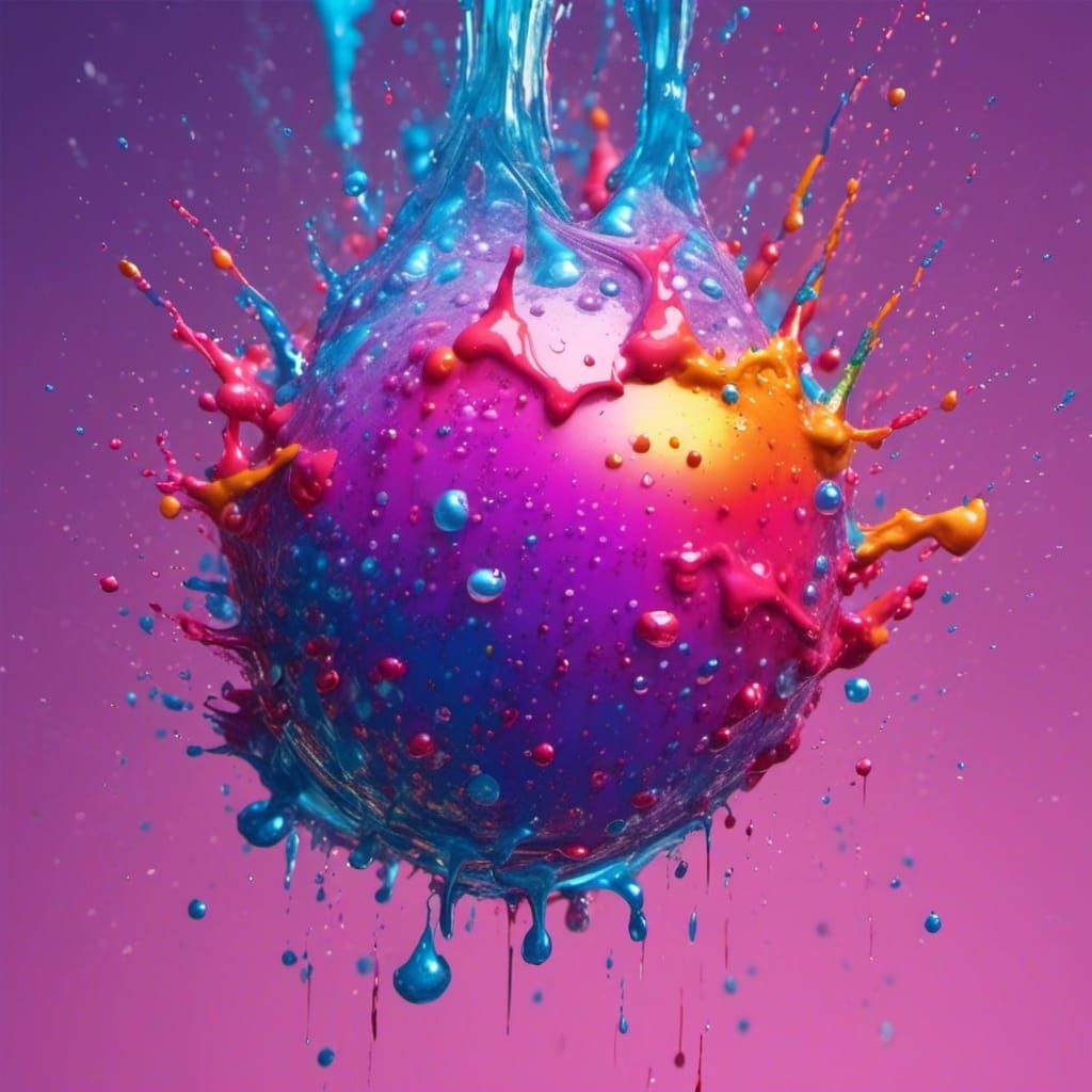 Hyperrealistic Rain Drop in Splash Art Style