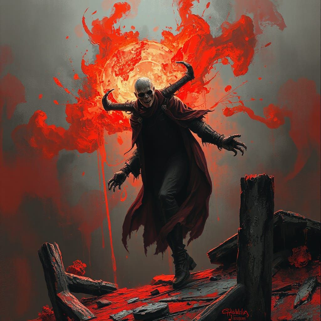 Sinister Scene in Baroque Style