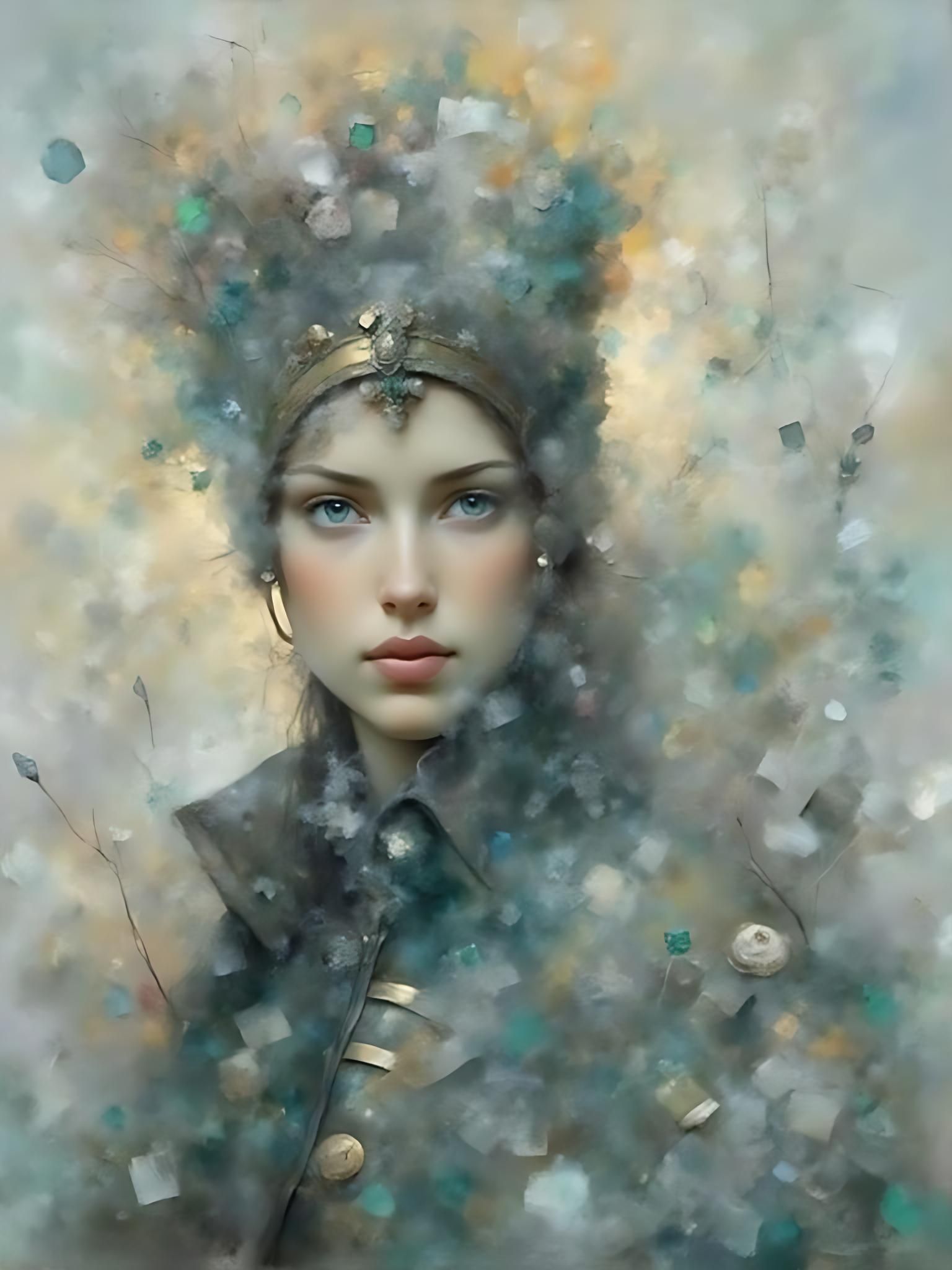 Mother Nature in Golden Leaf Dust