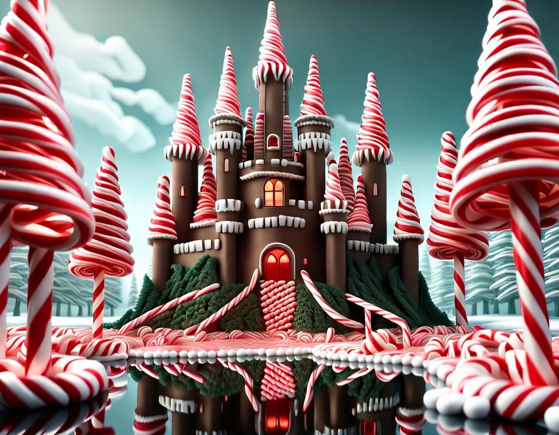 Candy Castle and Chocolate Forest, Digital Illustration