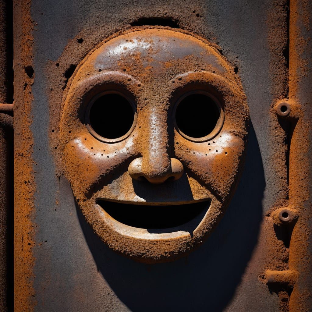 Ethereal Industrial Portrait: Weathered Pipe with Enigmatic ...