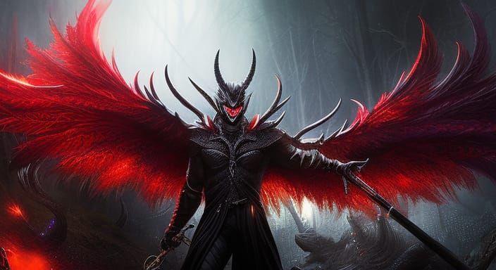 Evil grinning guard of hell