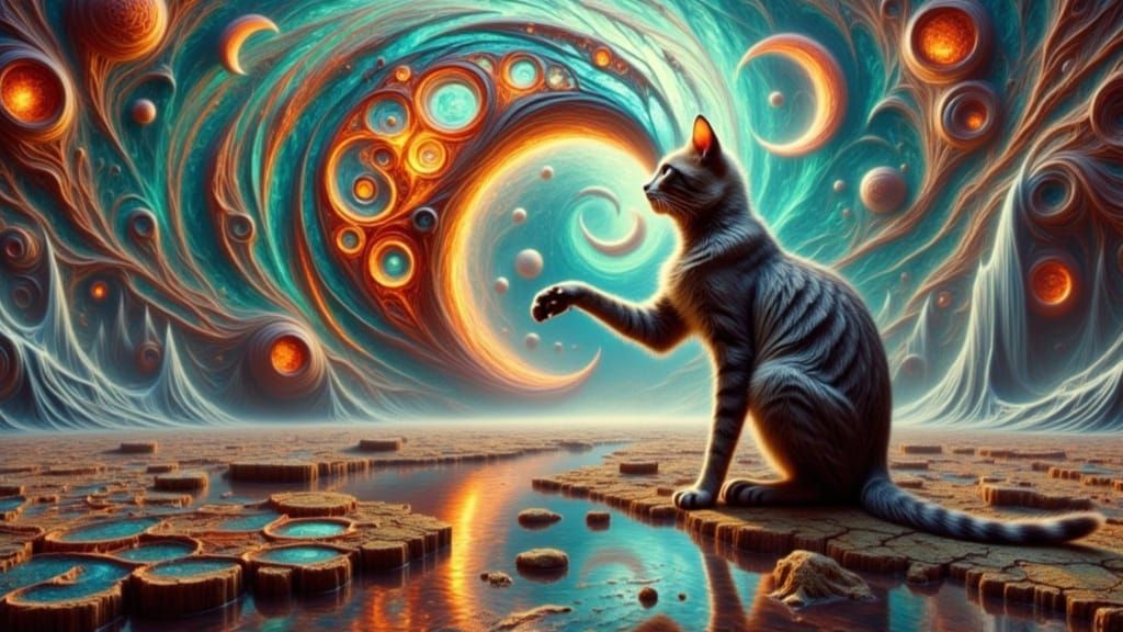 A Cat Discovers Its Fascinating Reflection