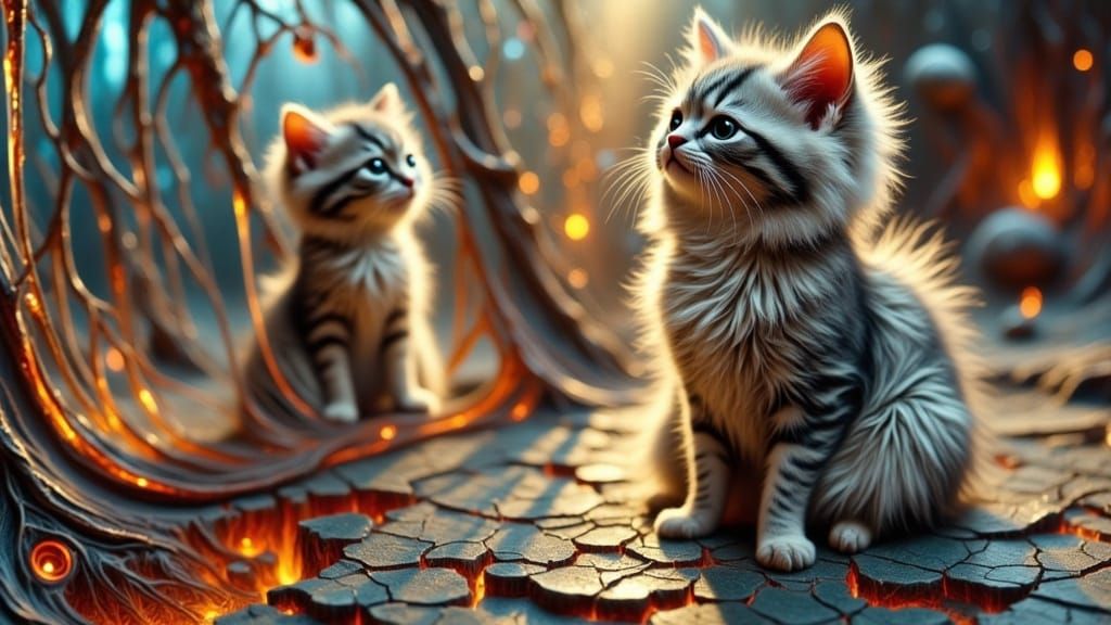 Feline Encounters a Mystifying Mirror