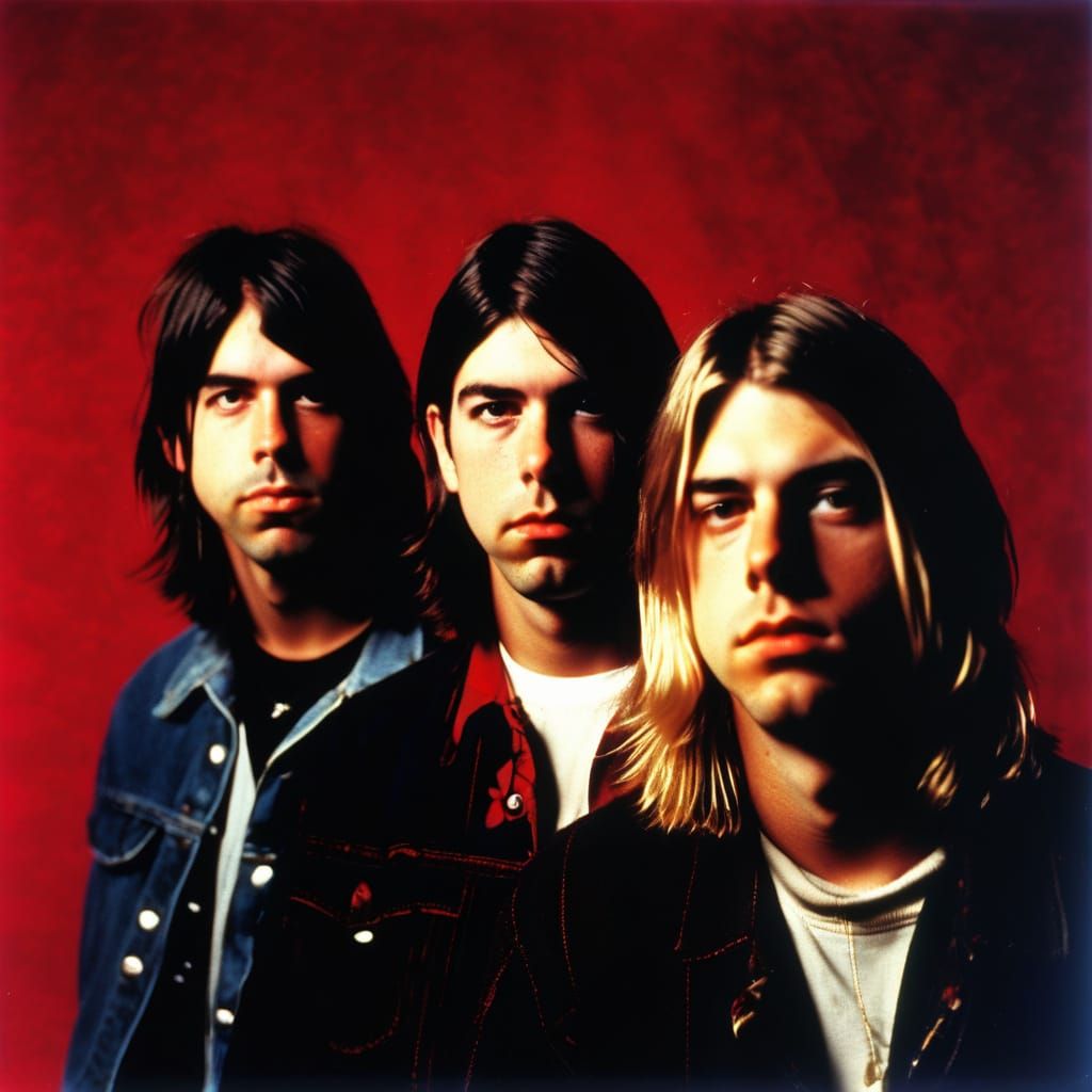 Nirvana Band in 1990s Casual Attire