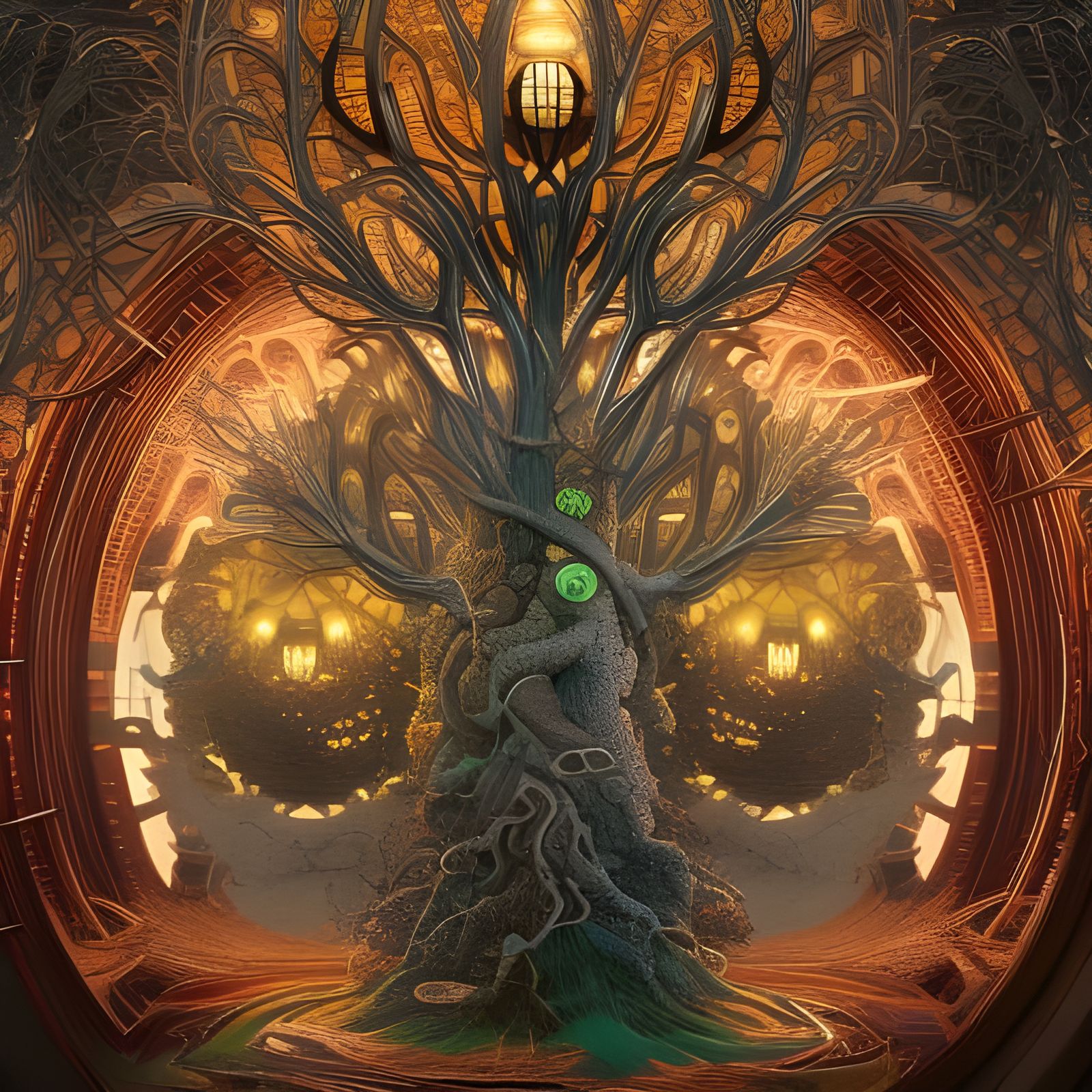 Electric Tree of Life: Hyperrealistic Fantasy Art