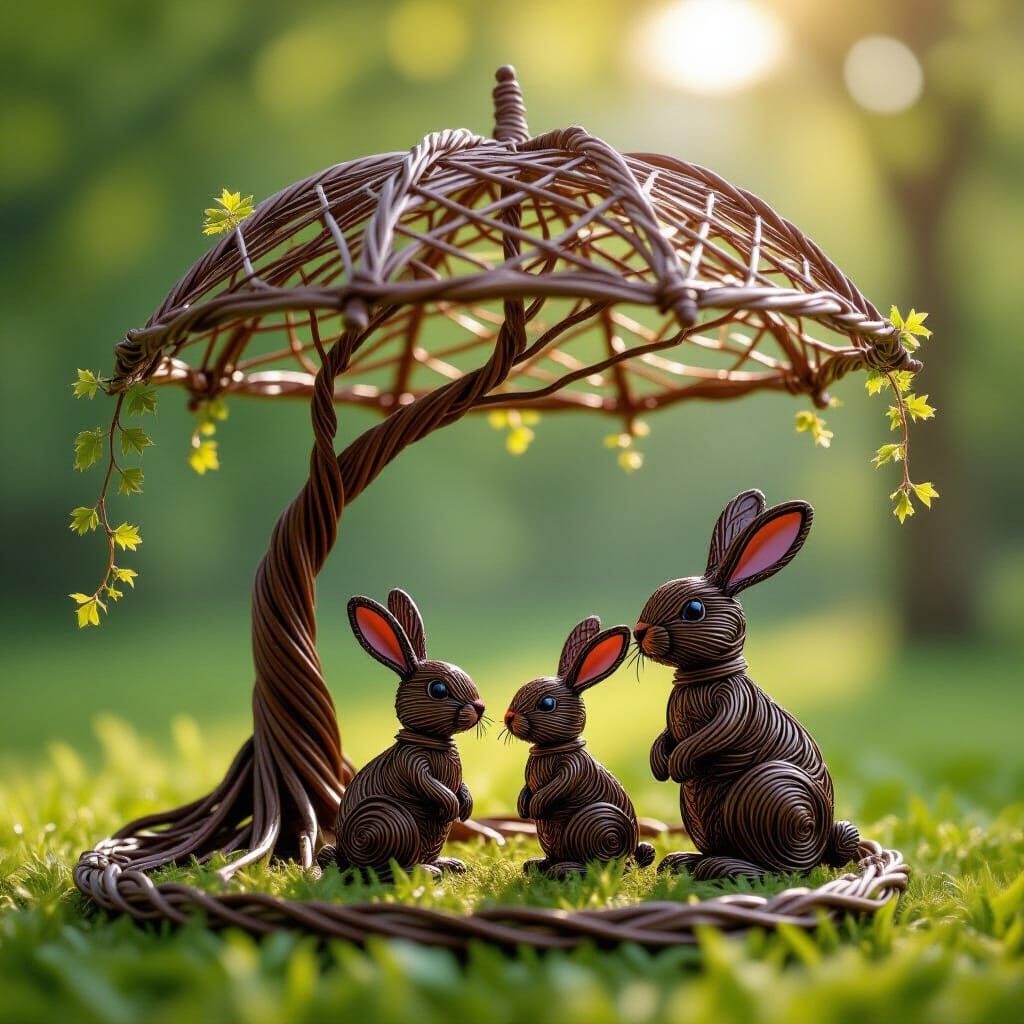 Twisted Wire Willow Tree Shelters Wire Rabbits