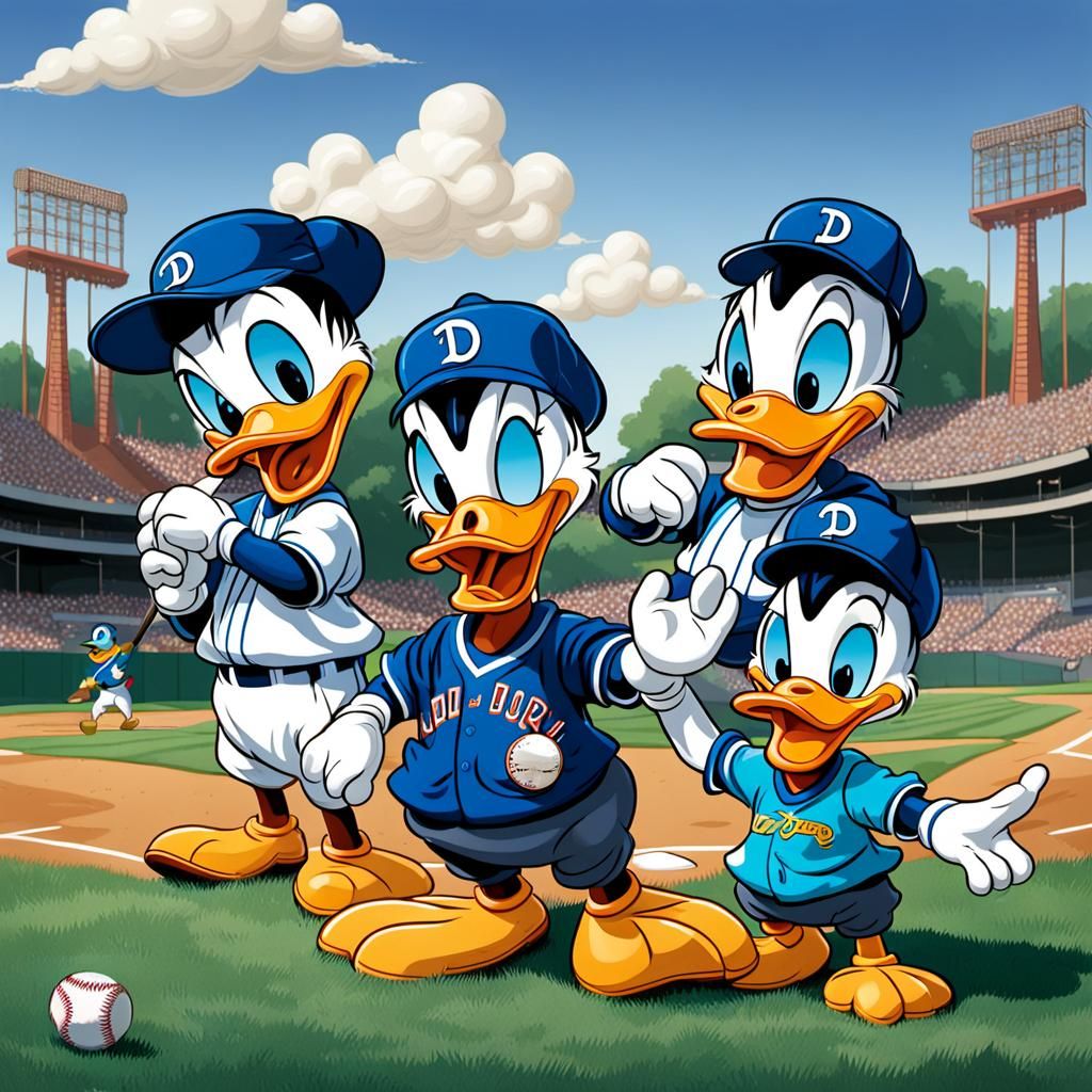 Donald Duck and Nephews Play Baseball