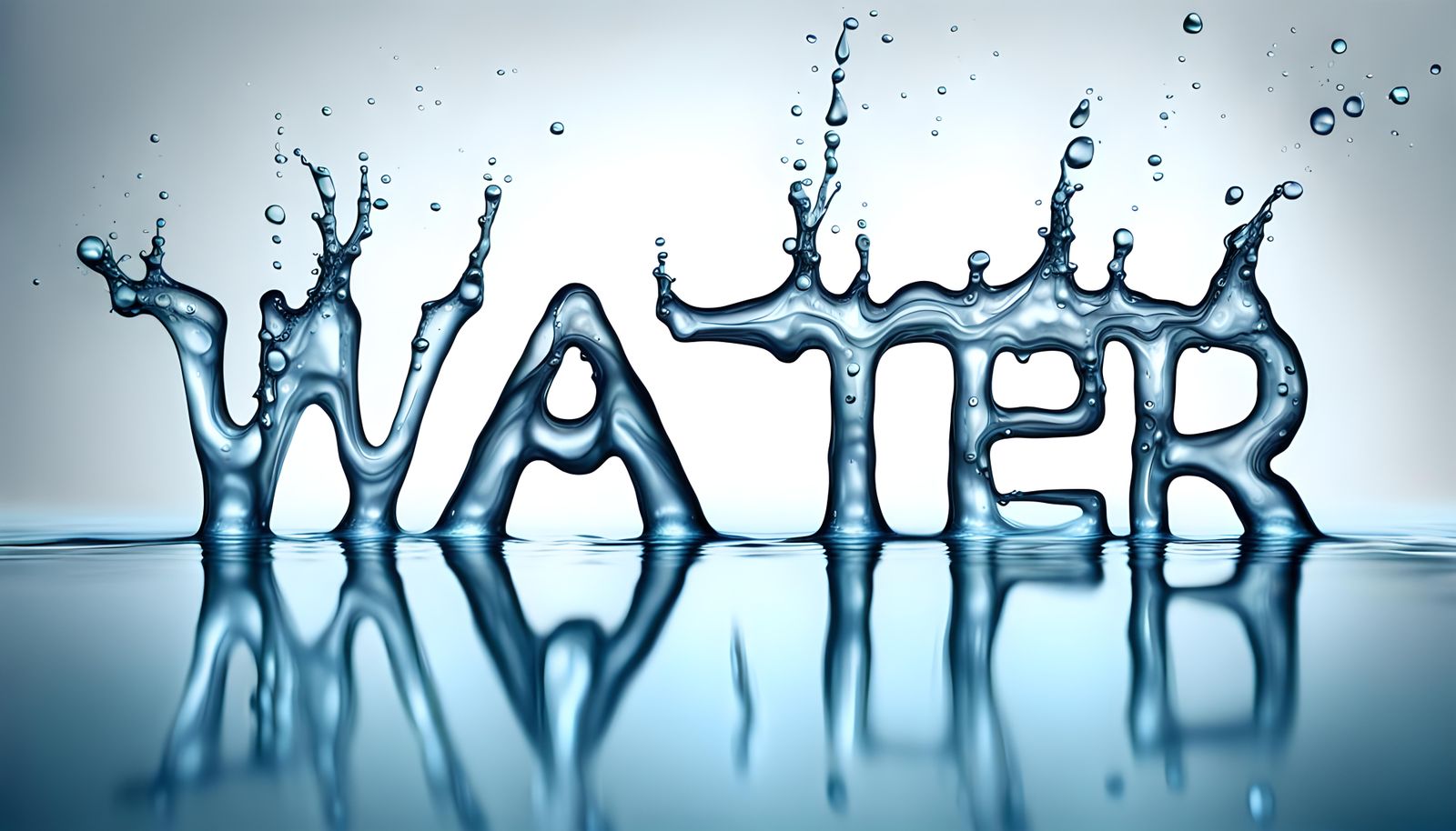 Hyperrealistic Water Word Art: "WATER"