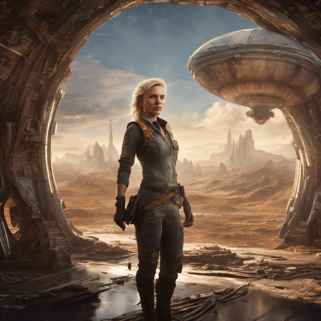 Archaeologist on Starship: Detailed Fantasy Concept Art