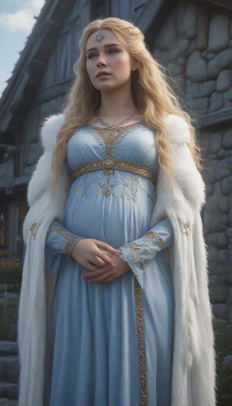 Norse Goddess Freya in Regal Viking Attire