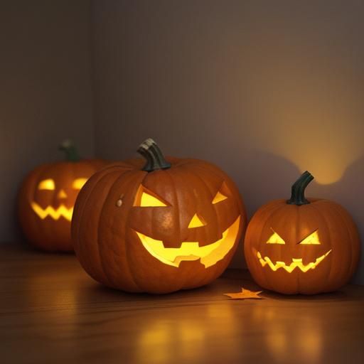Cozy Pumpkin Carving in Oil Painting Style