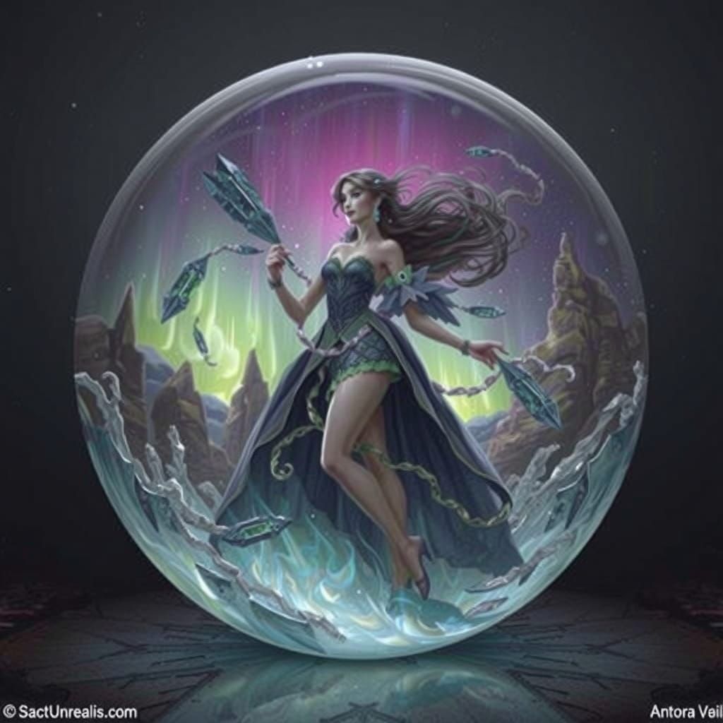 Aurora Veil Beauty Product in Crystal Cave with Swirling Col...