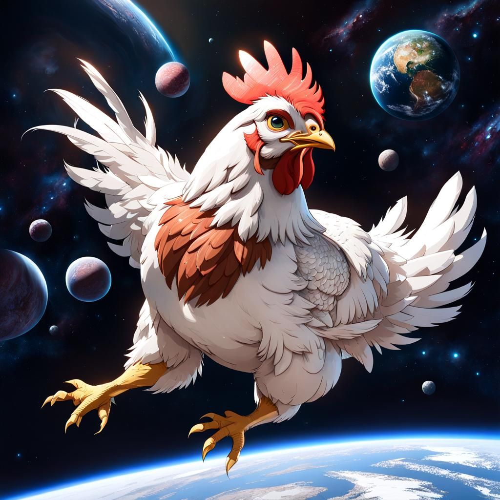 Confused Chicken Lost in Deep Space: Concept Art