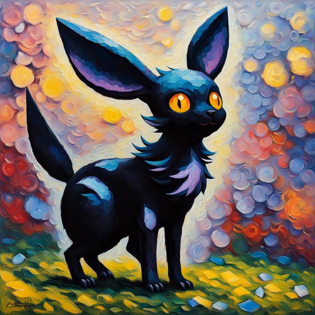 Umbreon in Neo-Impressionist Expressionist Style