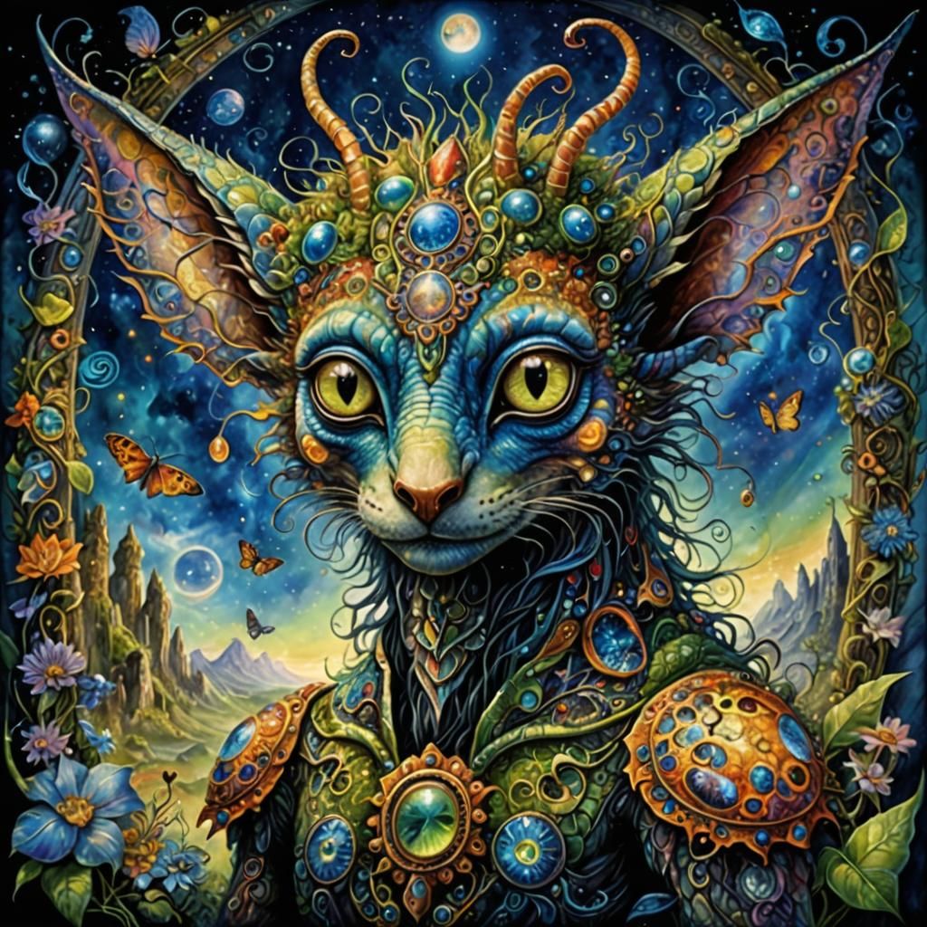 Surreal Alien Animal Portrait in Fantasy Style