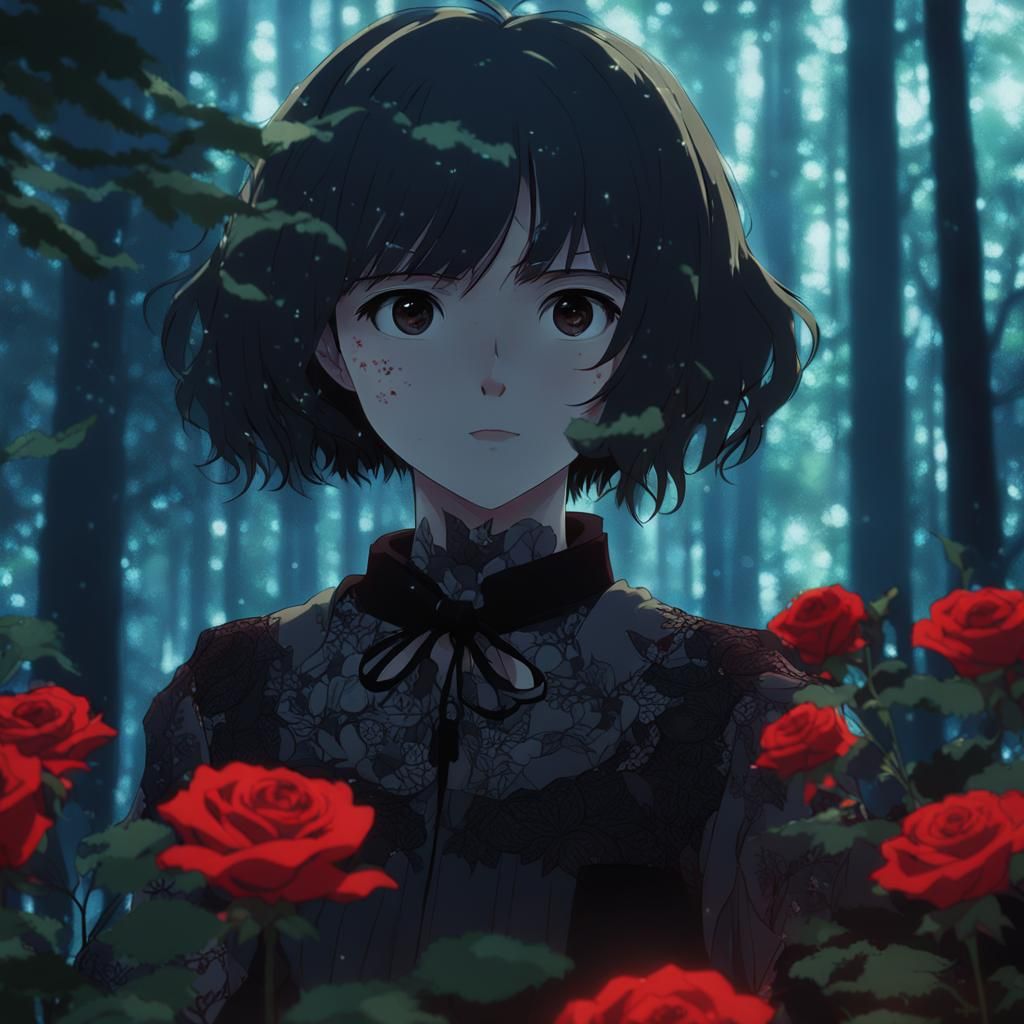 Goth Girl in Forest: Anime Key Visual