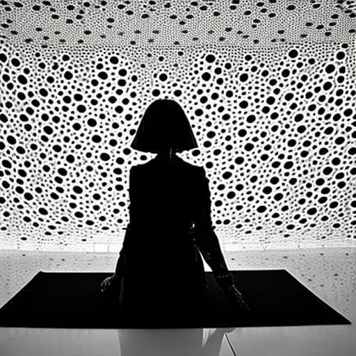 Silhouette of a Woman in Kusama Style
