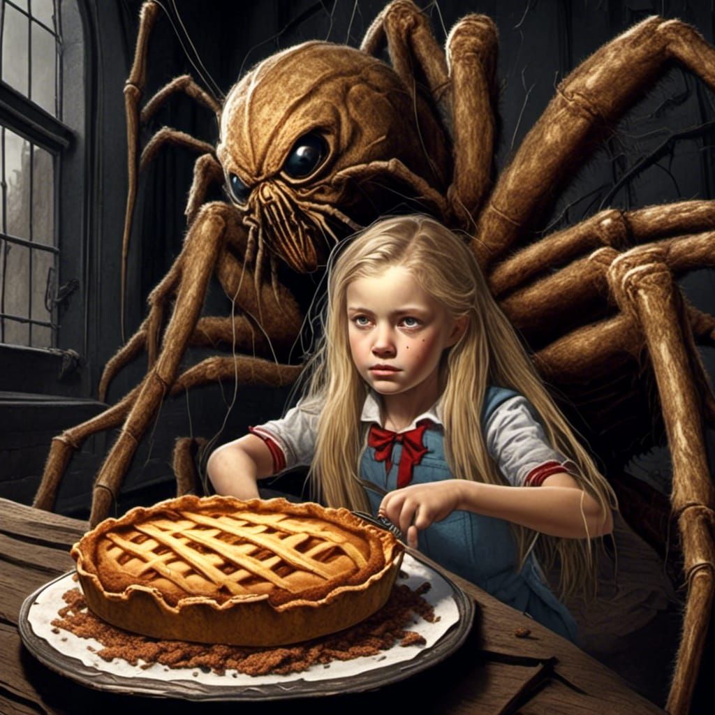 Horrific Pie: Girl, Spider, and Nightmare Fuel