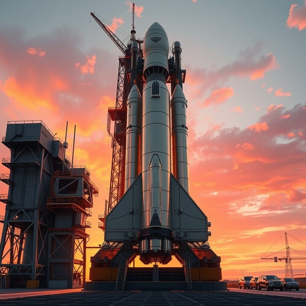 Artemis I Rocket Launchpad Hyperrealistic Concept Art