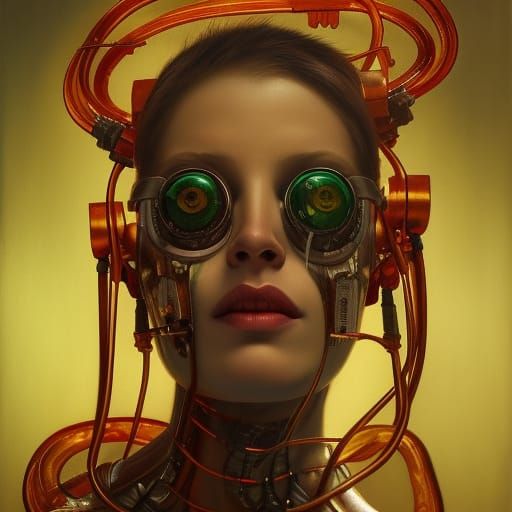 Cyberpunk Horror Creature in Hyperrealistic Style