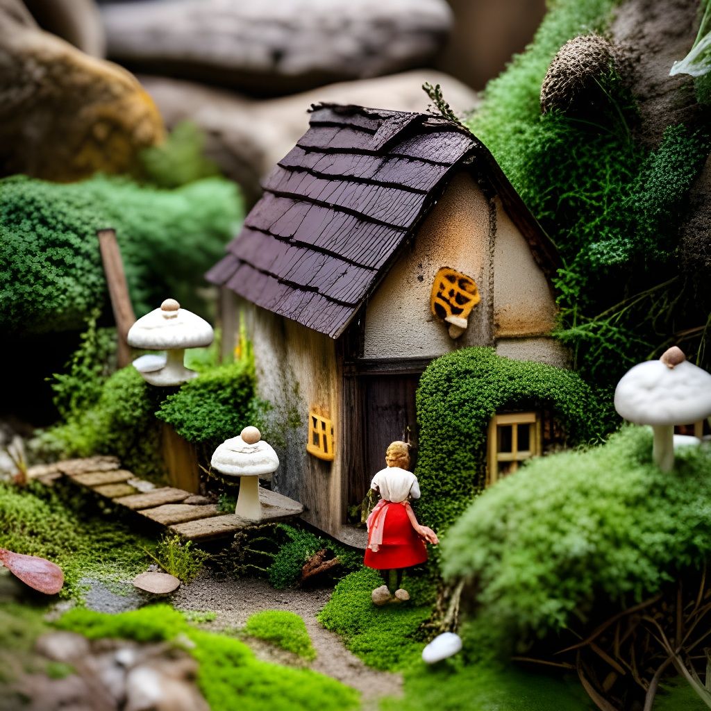 Miniature Dolls Discover Abandoned Village with Flowers