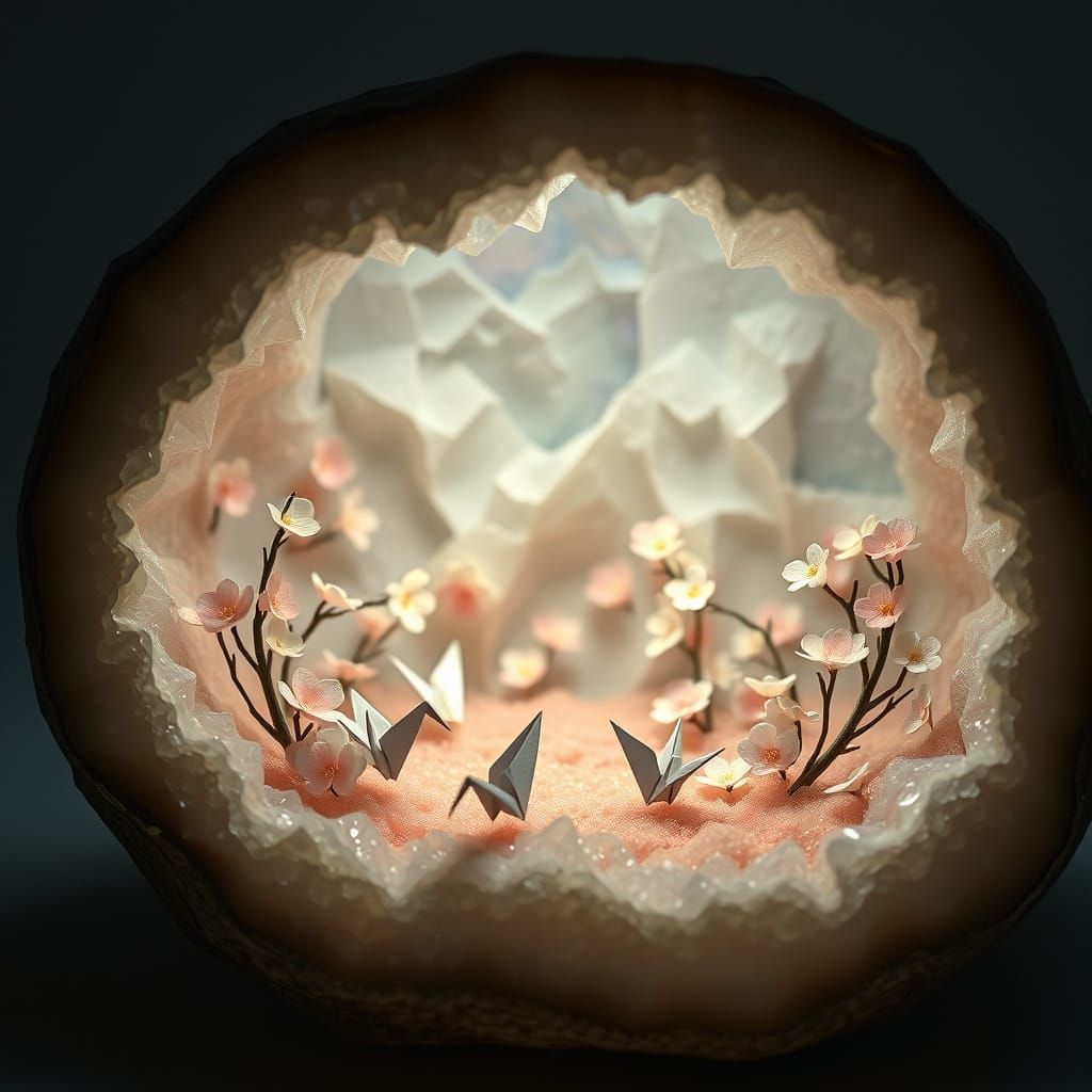 Origami Garden in Iridescent Geode