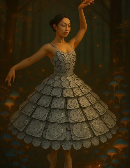 Ethereal Dance in Magical Forest of Luminescent Flora