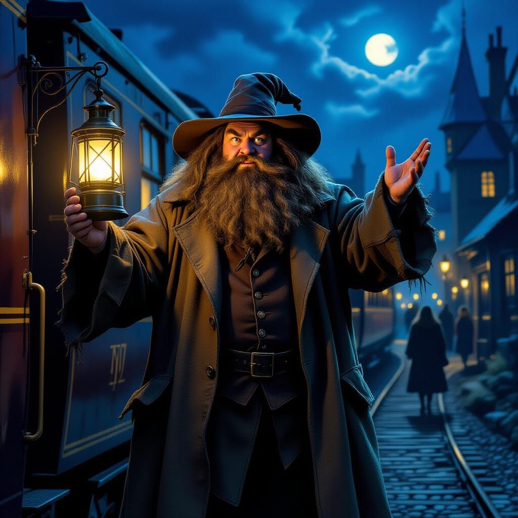 Hagrid Welcomes First Years in Mystical Style