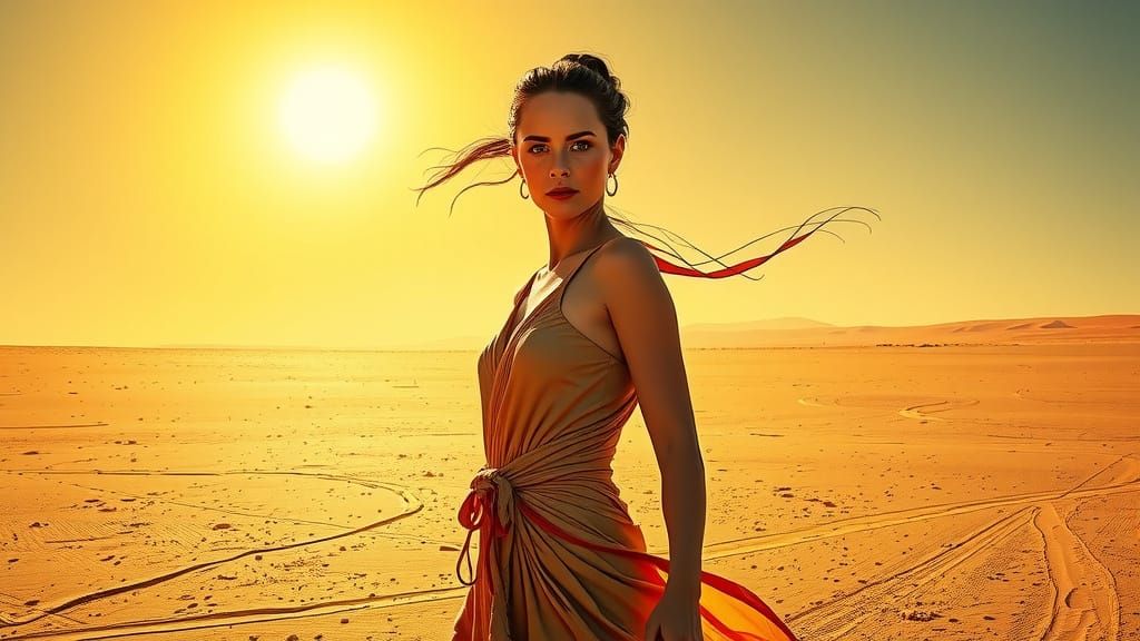Desert Woman in Golden Hour Light