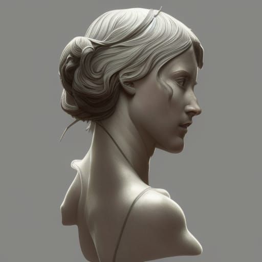 Detailed Marble Bust Portrait in 8K Resolution