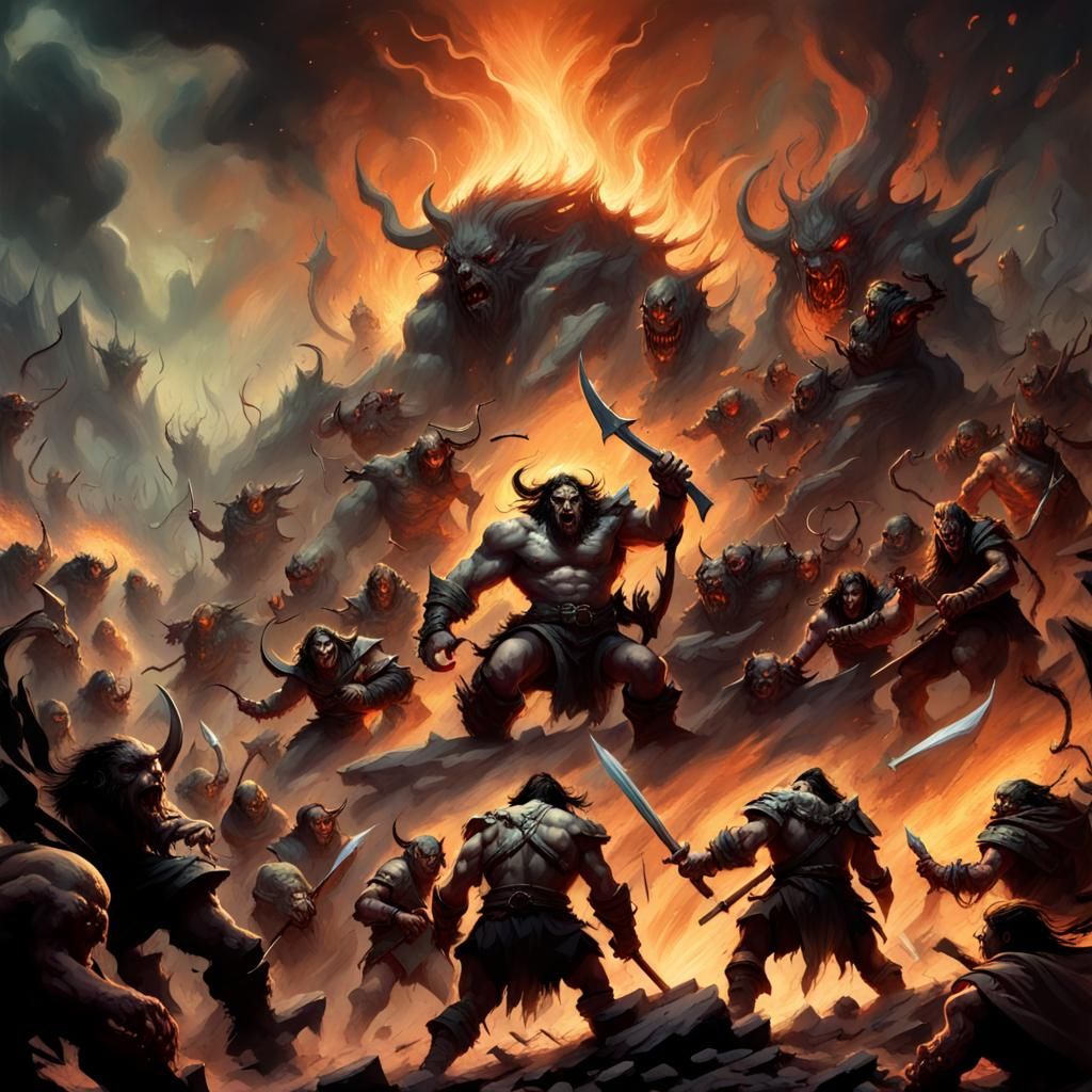 Cyberpunk Wizards Clash in Epic Dark Fantasy Battle