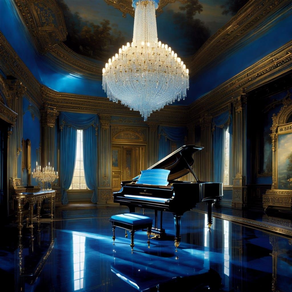 Crystal Piano in Luminous Castle