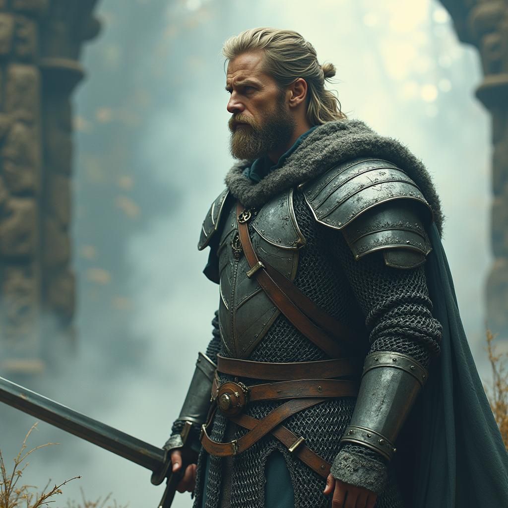 Mystical Realm Warrior in Chainmail Armor