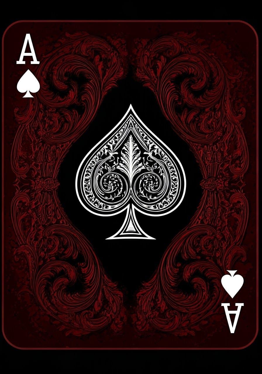 Elegant Ace of Spades in Baroque Style