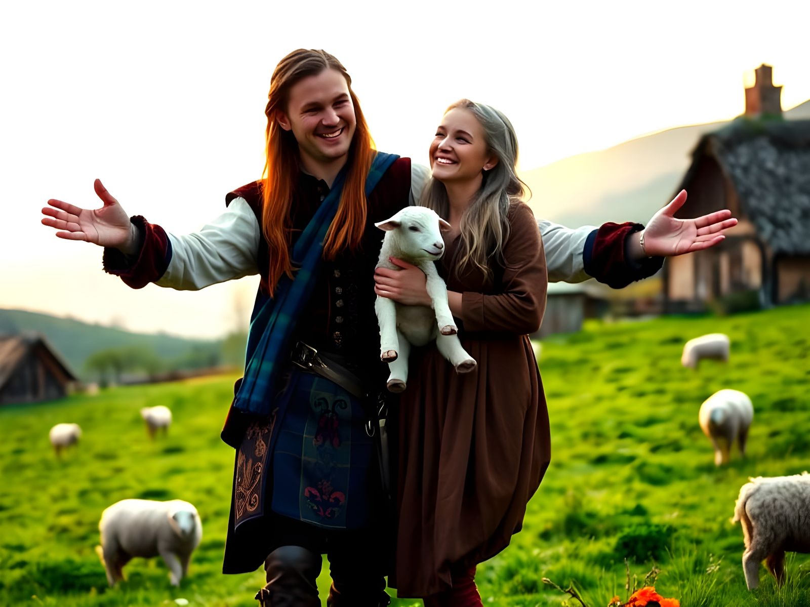 Scottish Highlander Couple Reunites in Idyllic Highlands Lan...