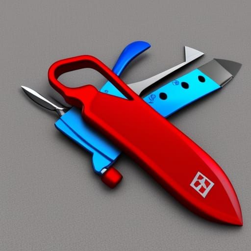 Detailed 3D Render of a Swiss Army Knife