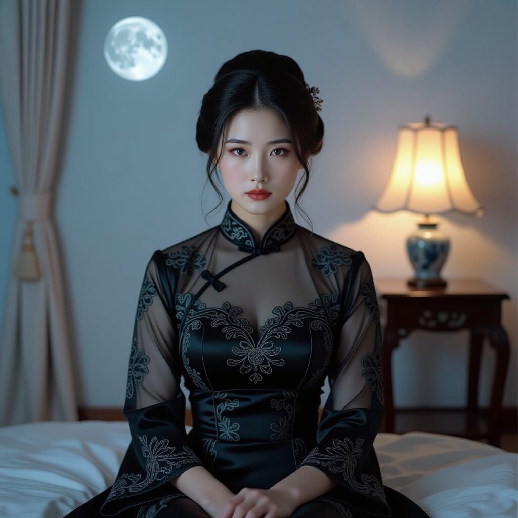 Republican Era Chinese Maiden in Chiaroscuro