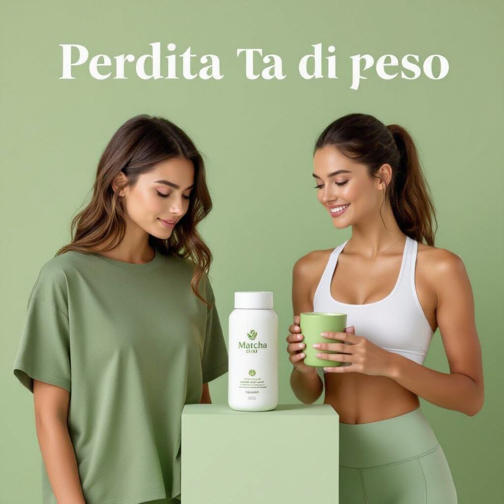 Italian Women Promote Matcha Slim in Minimalist Style