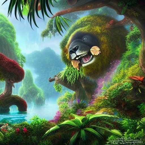 Enchanted Island: Jungle and Panda in Fantasy Art