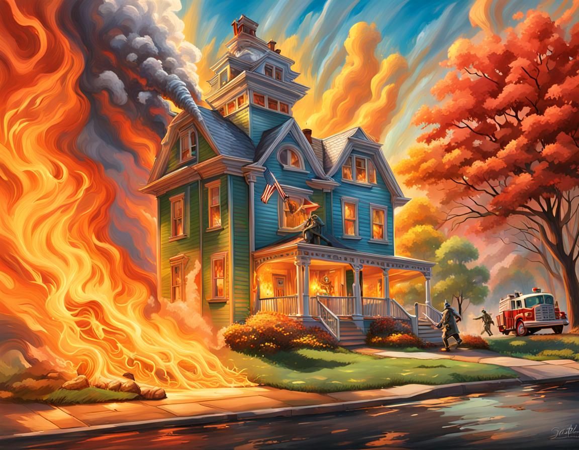 Wizard of Oz as Firefighter in Hyperrealistic Splash Art