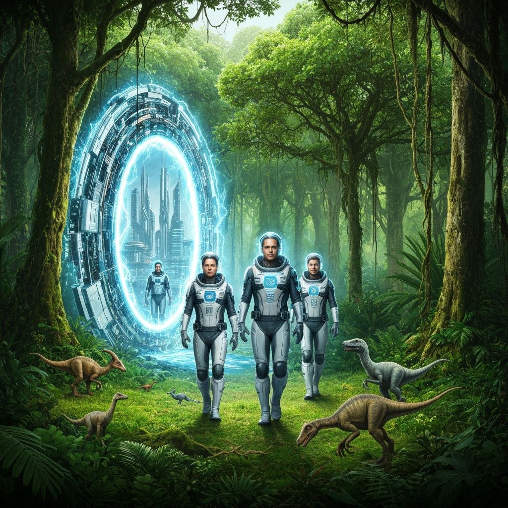 Time Travelers Enter Prehistoric Jungle via Portal