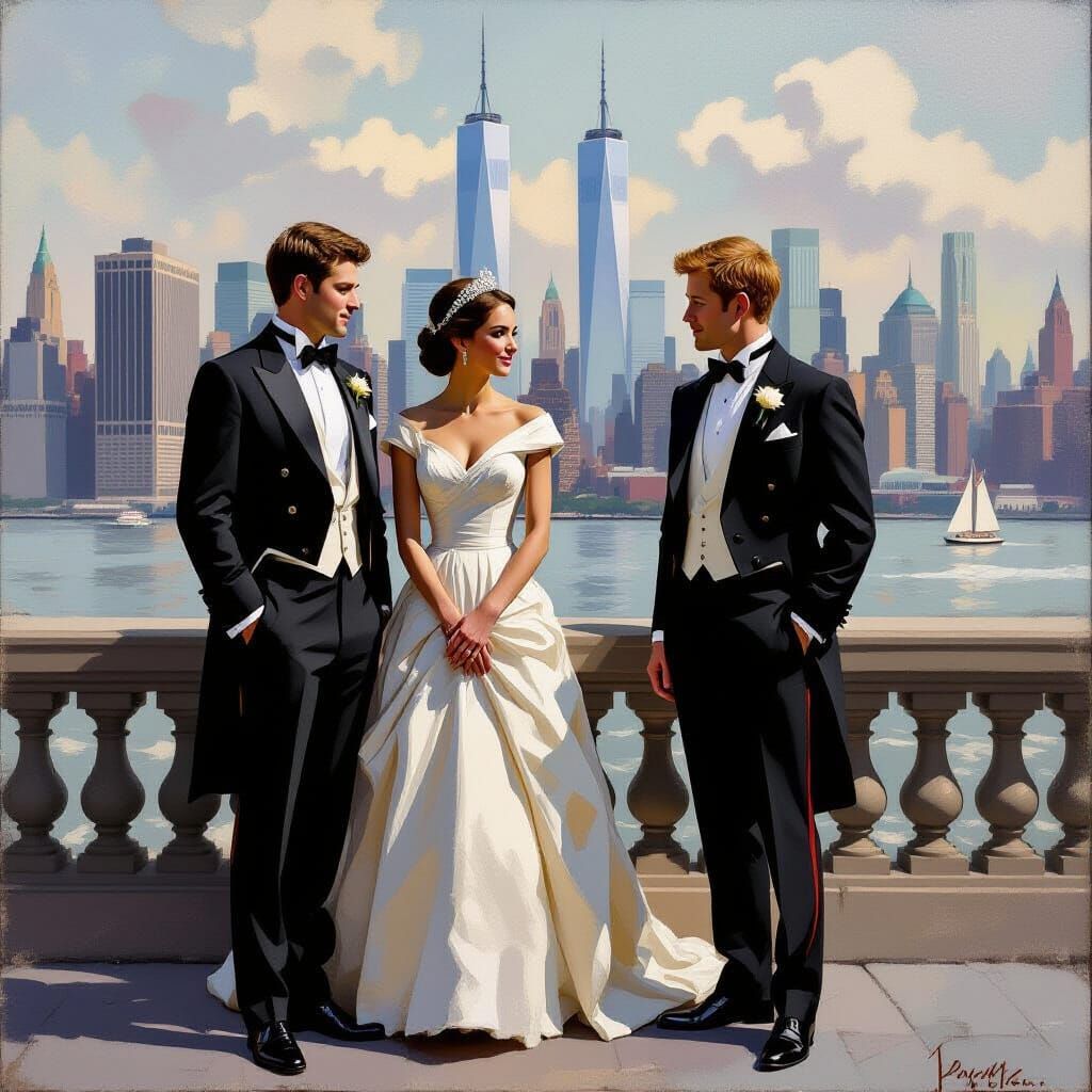 Degas-Style Painting: Royal Family in New York