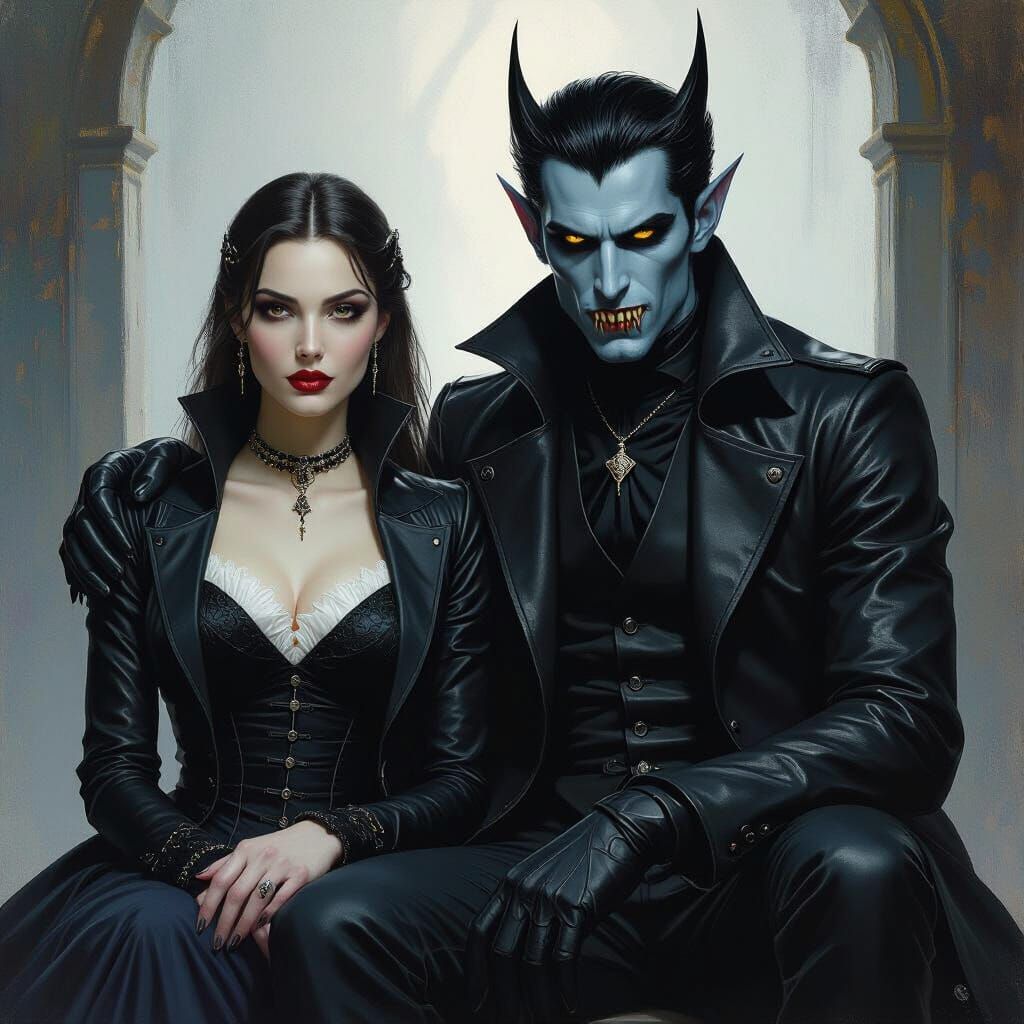 Dual Nature: Creature and Human in Futuristic Style