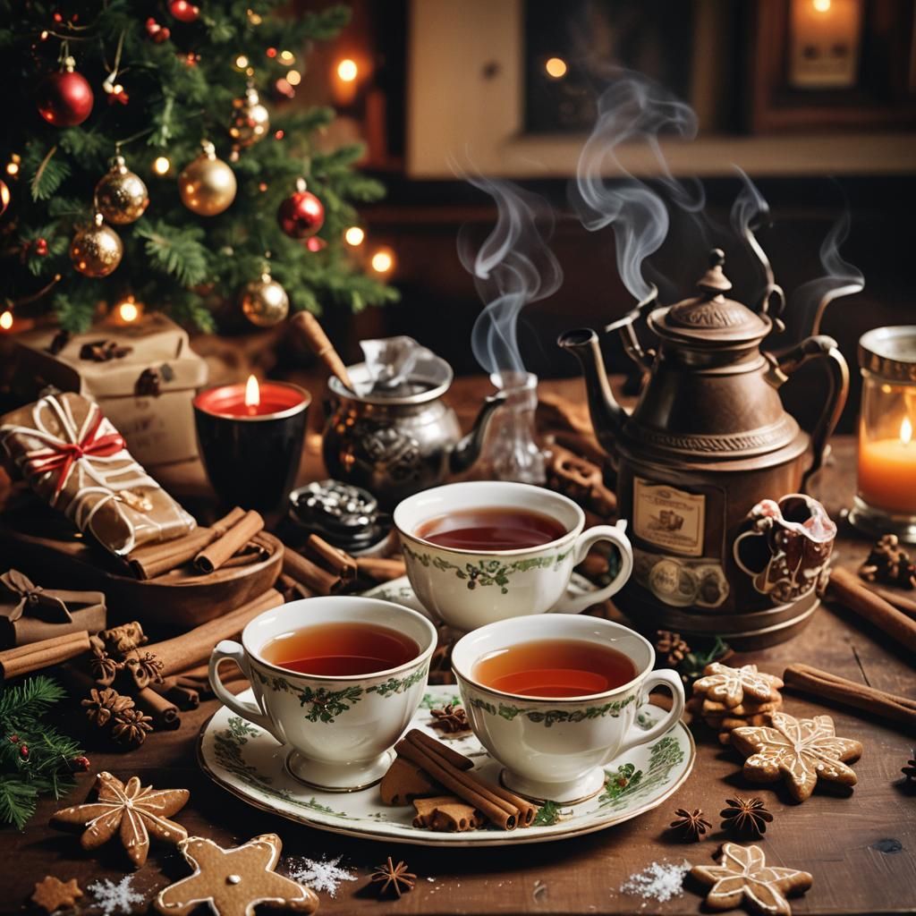 Cinematic Christmas Tea Still Life