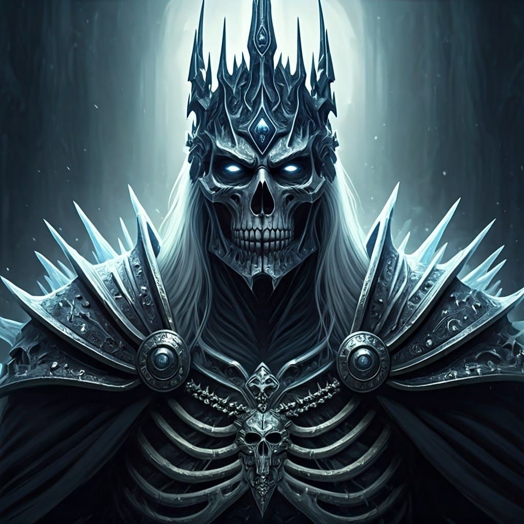 Regal Undead Frost Lich King in Photorealistic 8k