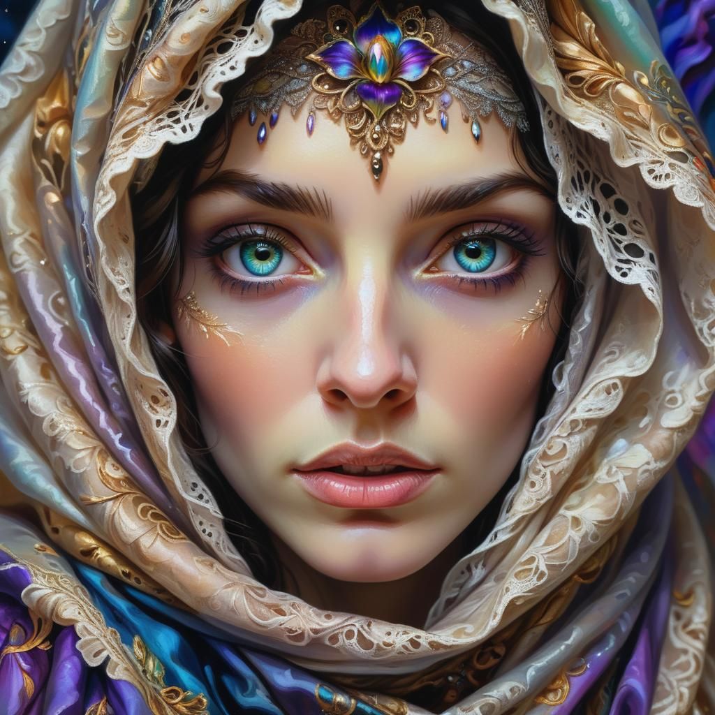 Stunning Gypsy Portrait with Spectral Eyes