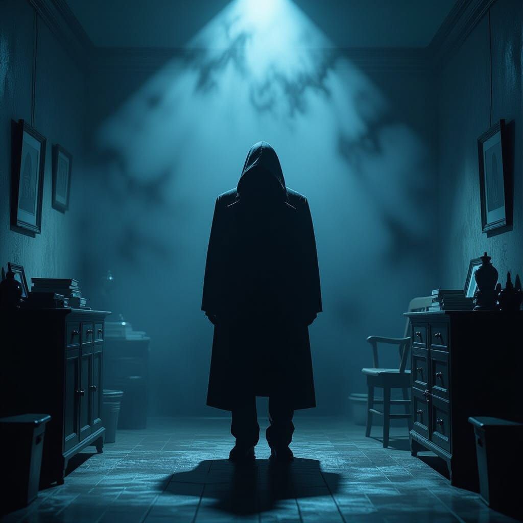 Mysterious Figure in Shadows: Cinematic Digital Art