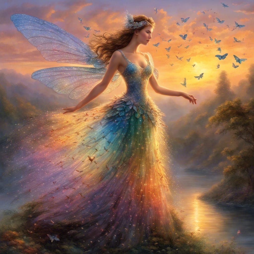 Iridescent Fairy Queen at Sunset